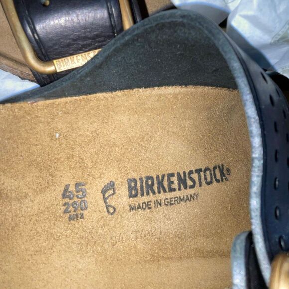Birkenstock Arizona Bold Gap Black Leather Sandal 45 US 12 Mens - Picture 12 of 12